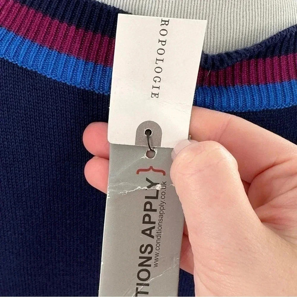 Conditions apply Anthropologie Bedford sweater M blue python cashmere Blend - Picture 10 of 14